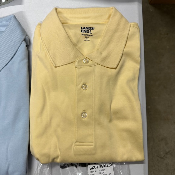 Set of‎ 3 Lands' End Short Long Sleeve Original Supima Polo Men's XL TALL - Blue - Picture 4 of 11